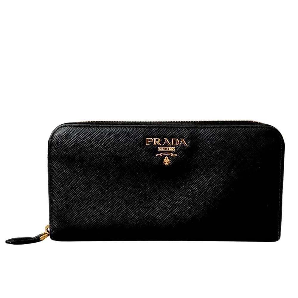 PRADA Saffiano Leather Long Wallet Black